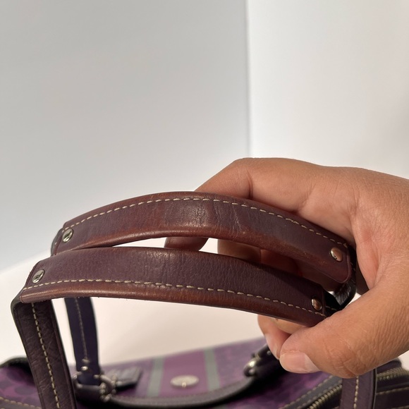 Coach Chealsea Heritage purple leather satchel handbag - Picture 14 of 16